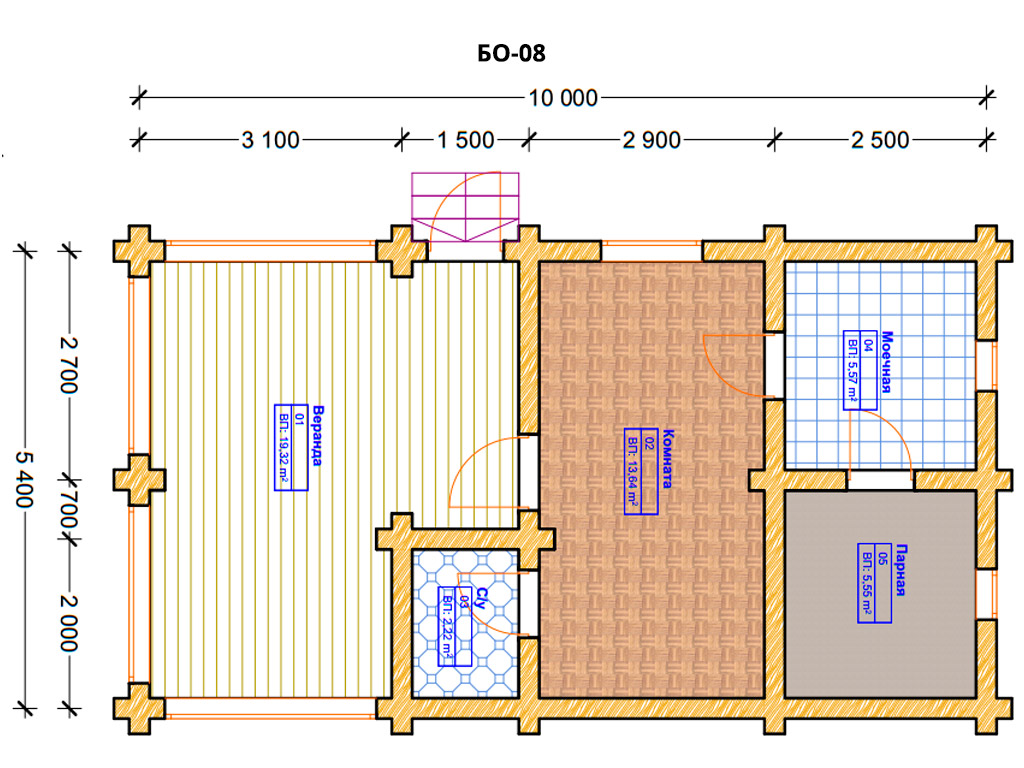 Проект бани 5х9