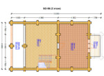 Проект бани 6.8х11.3м БО-06 - план 2 этажа