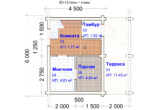 Проект бани 6х6м БО-15 (план 1 этажа)