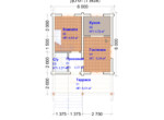Проект дома 6х6м ДО-01 (план 1 этажа)