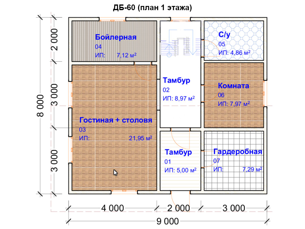 Проект дома 9 м на 9 м