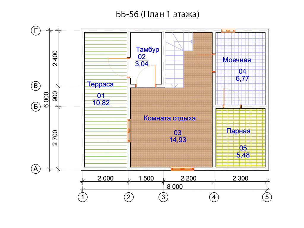 План бани 6 на 8